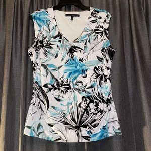White House Black Market Floral Sleeveless Blouse